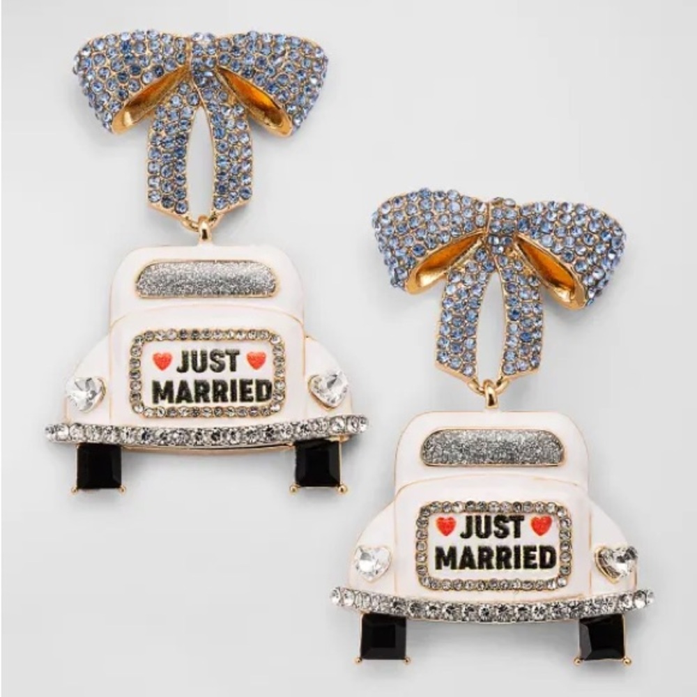 BaubleBar Honeymoon Bound Wedding Car Just Married Earrings